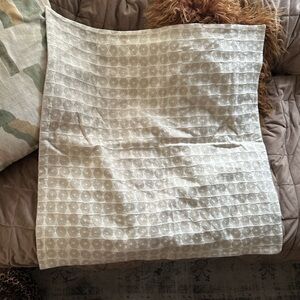 West Elm Rey Collection quilted Euro sham in a soft white/ivory tone.